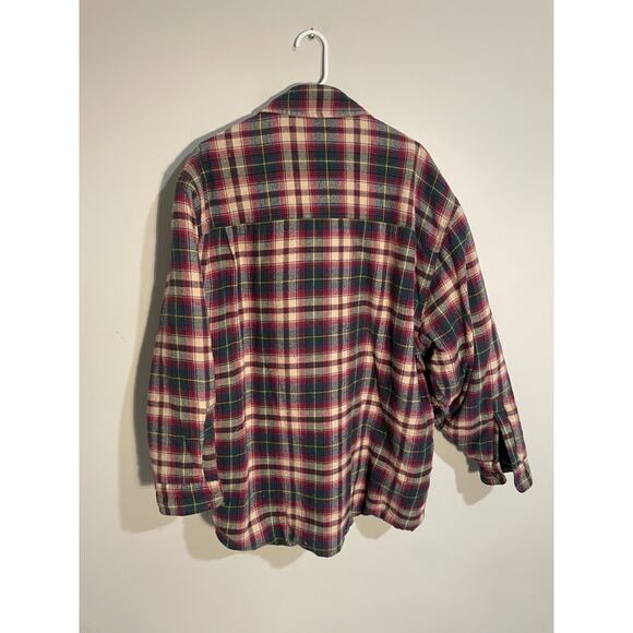 Vtg 90’s Y2K Abercrombie & Fitch Plaid FLANNEL Quilted HUNTING Thermal Coat L - Picture 5 of 9